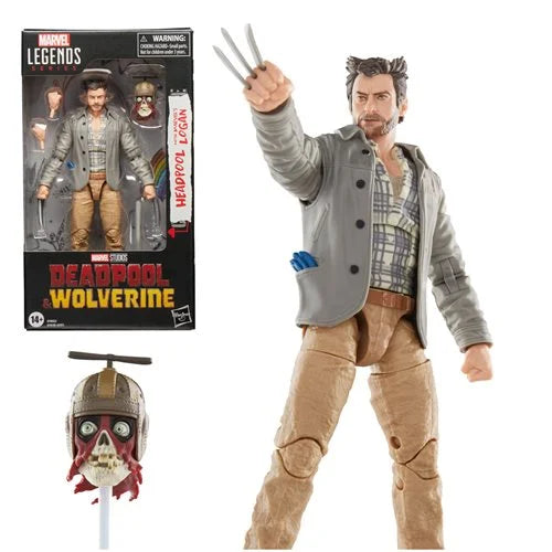 Deadpool & Wolverine Marvel Legends Headpool con Logan