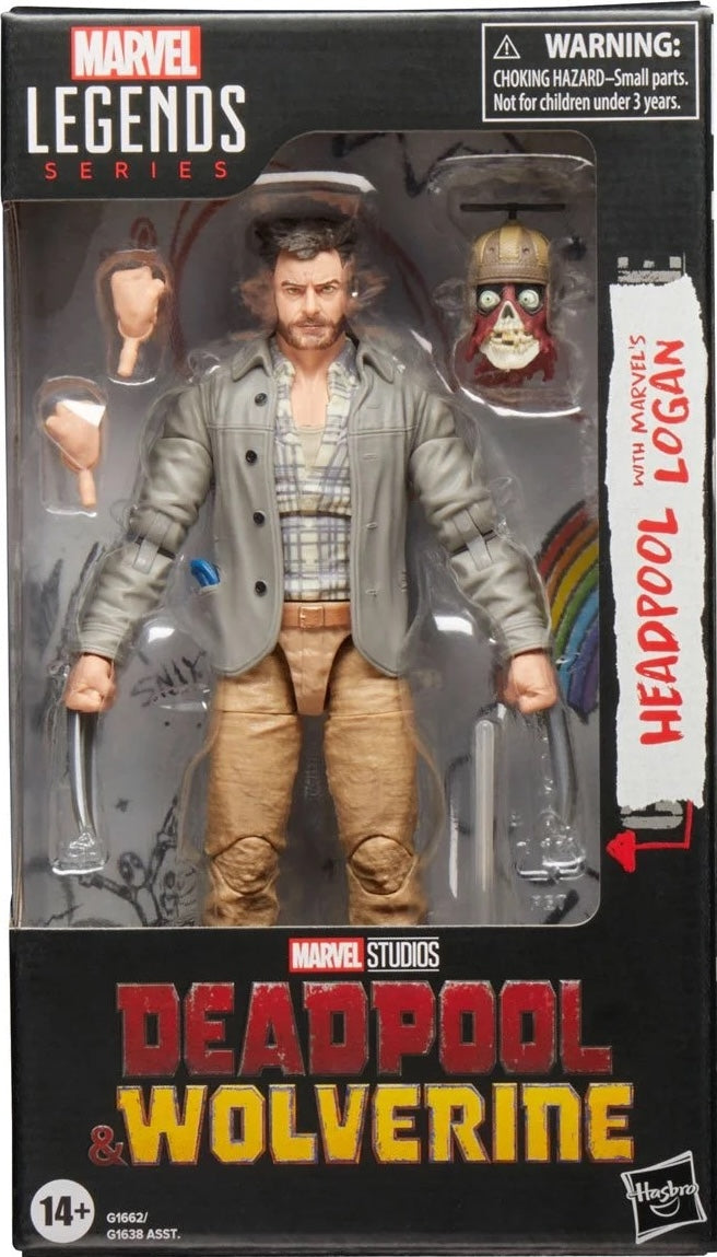 Deadpool & Wolverine Marvel Legends Headpool con Logan