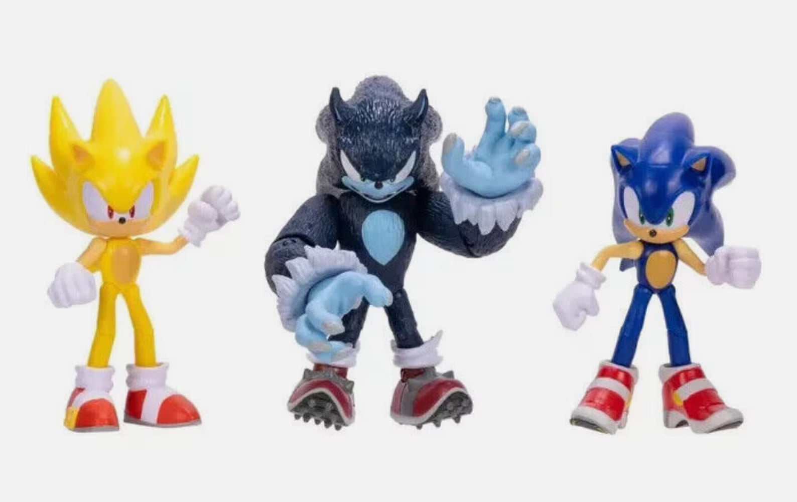 Sonic the Hedgehog Super Sonic, Werehog & Sonic with grind shoes 3 pack