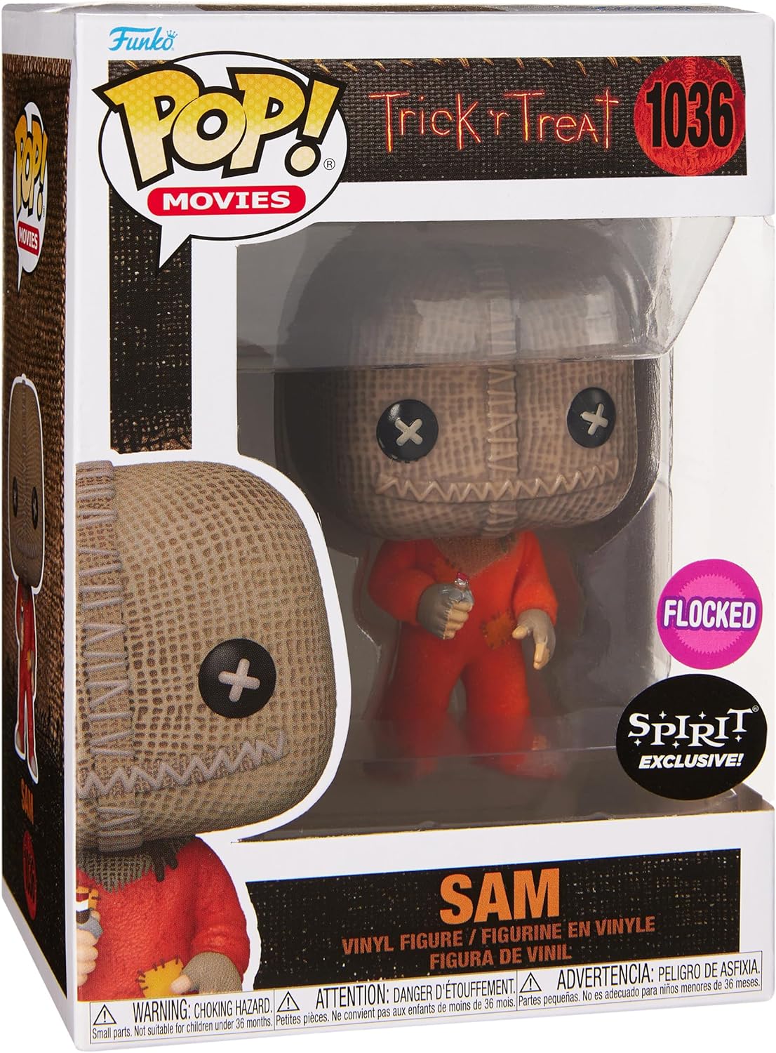 Spirit Halloween Trick 'r Treat Sam with RazorFunko Pop Flocked #1036