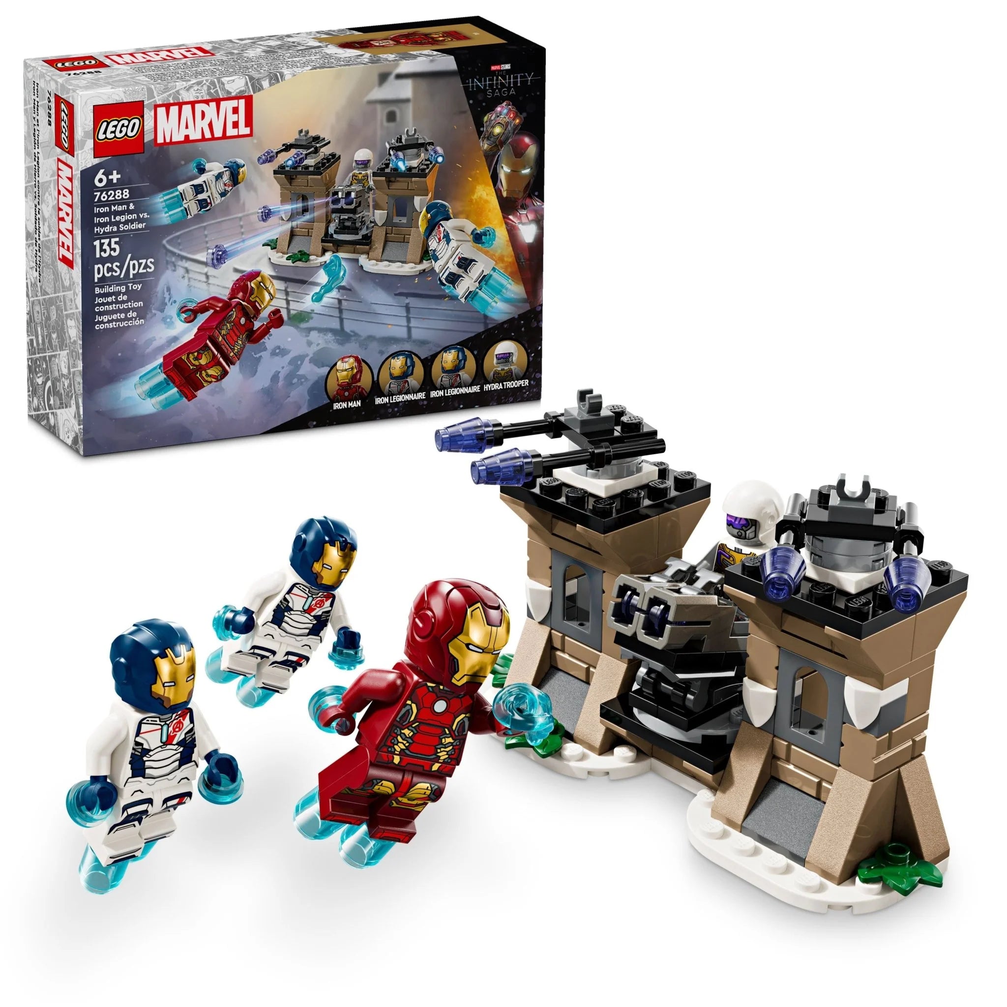 Lego Marvel 76288 Iron Man & Iron Legion vs Hydra Soldier -Caja Detalle